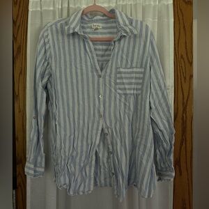 Blue and White Striped Shirt